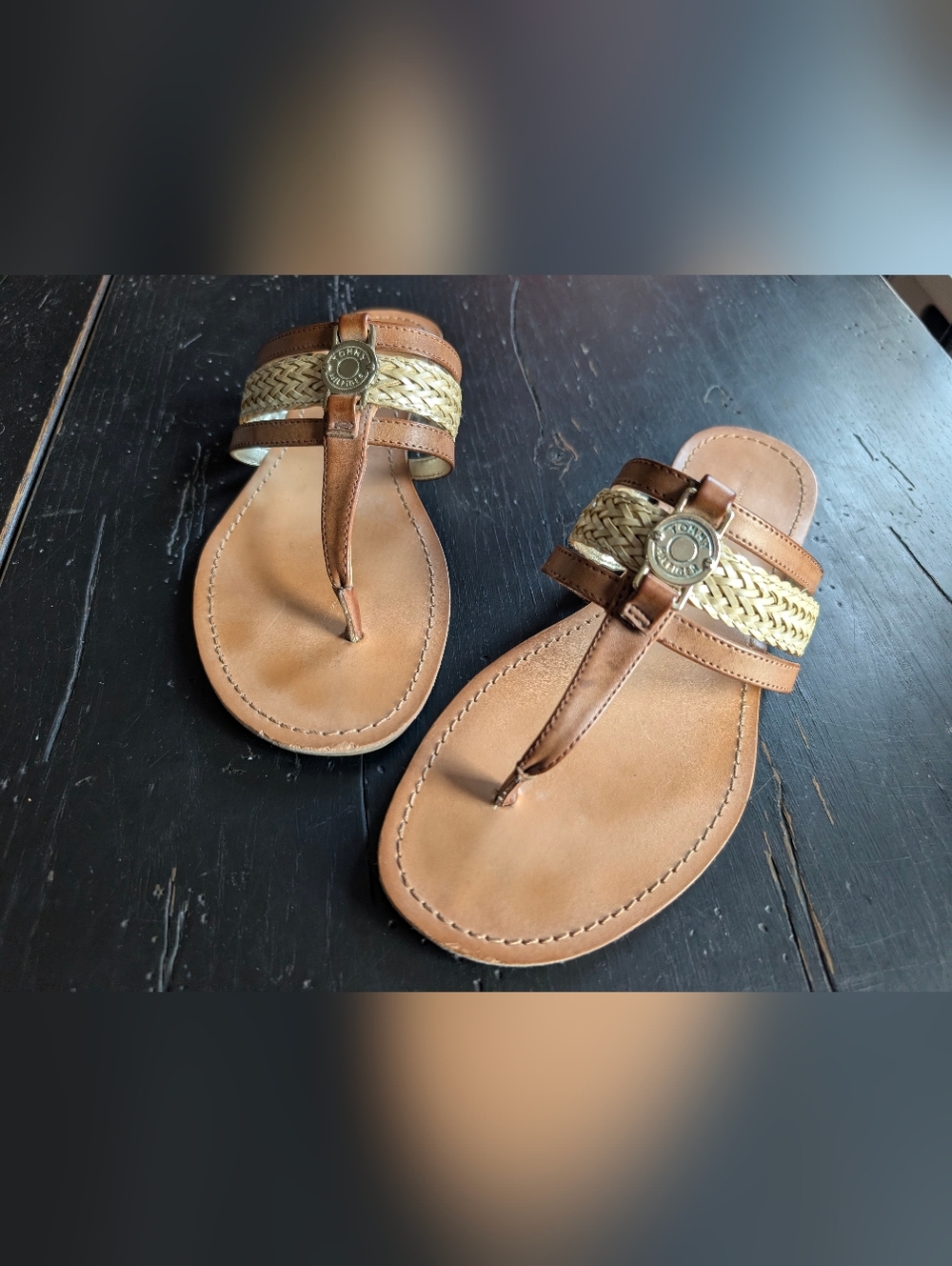 Tommy Hilfiger Women's Braided Brown Tan Sandals Coastal Chic Beach Summer